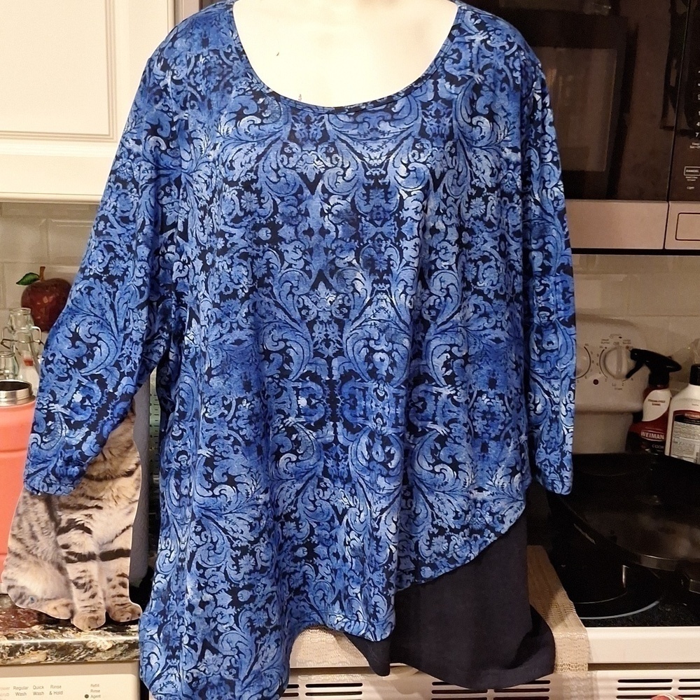 E womens Catherine's stretch 3/4 sleeve plus size top 3X